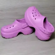 Crocs Women's Stomp Platform Style Clog Slip On Shoes Sz 6 Bubble Purple Comfort