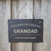 This Shed Belongs Personalised Slate Sign