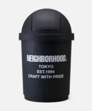 NEIGHBORHOOD TRASH CAN Black Garbage Container SRL NBHD Black 56cm × 27cm 88