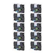 10PK Compatible with Brother P-Touch TZ243 TZe243 Blue on White Tape 18mm Label