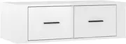 Hanging TV Cabinet High Gloss White 80x36x25 cm - Engineered Wood Wall-Mounted TV Unit for Living Room, Space-Saving Modern Entertainment Storage