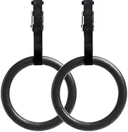 Gymnastic Rings with Adjustable Straps,Exercise Rings with Metal Buckles Non-Slip Fitness Rings for Home Gym Outdoor Training Cross Fitness Pull Ups & Strength Training (Set of 2)