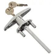 Sleek Silver Finish Garage Door Lock T Handle w/Keys Designed for Durability