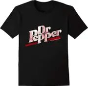 Cool Dr Pepper Black New T Shirt Men's Fashion Crew Neck Short Sleeves Cotton Tops Clothing Size XX-Large