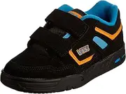 [Vans] Kids Knightro Fashion Sports Skate Shoe, Black Blue Orange, 1 UK