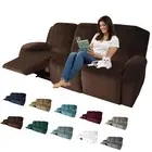 MAXIJIN 8 Pieces Recliner Sofa Covers, Stretch Velvet Reclining Couch Covers ...