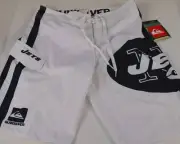 Quicksilver Men's Board Shorts Jets Football NFL Apparel NEW $65 Swim White Cool