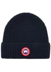 Canada Goose Arctic Disc Ribbed Wool Beanie - Navy One Size