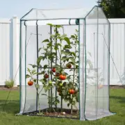 Mini Greenhouse PE Cover Green House Zippered Door 1.0X0.8X1.5M