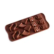 5PCS 14 Grid Fan Shoe Bag Chocolate Silicone Cake Mold Biscuit Baking Diy Ice Tray Handmade Plastic Drip Mold