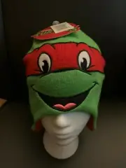 NWT Teenage Mutant Ninja Turtles TMNT Raphael Knit Beanie Hat