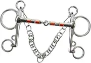Oshhni Horse Bit Mouth Bit Equestrian Walking Horse Bit Sturdy Horse Riding Snaffle Full Cheek Bit with Curb Chain Horse Snaffle Bit