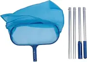 Professional Pool Cleaning Kit Durable Adjustable Length Leaf Skimmer Net Set for Deep Water Pool Maintenance with 4 Sturdy Poles Plastic Material
