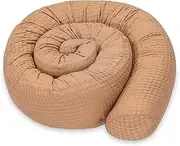Totsy Baby Side Sleeper Pillow, Bed Snake, Body Pillow, Long Bed Roll, Neck Roll Pillow, 200 cm, Cotton Waffle Pillow, Brown