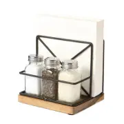 Napkin Holder for Table, Napkin Holder with Salt and Pepper Shakers Cadddy, N...