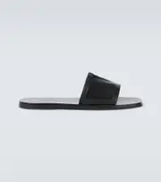[Valentino Garavani] Valentino Garavani Viva Superstar leather and suede slides AU 7 black