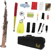 yuksok Soprano Saxophone Copper Cleaning Cloth Straps Wind Instrument Woodwind Instrument Parts Straight Tube B Flat for Music Room, A