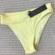 NWT Triangl Pastel Yellow High Waisted Textured Bikini Bottoms Size Medium