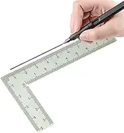 Right Angle Ruler – L-Shaped Metal Square, Double-Sided Layout Tool, Precision 90° Angle Marking | Stainless Framing Ruler Used by Carpenter Roofer Engineer for Woodworking Metalworking Projects
