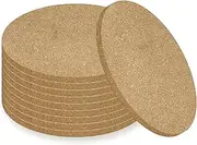BEZANU Round Cork Coasters, 10 PCS Natural Cup Mat for Bar, Cafe, Kitchen and Home (10cm/3.93in)
