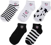 [Yardenfun] Cartoon Cow Socks for Women Girls Cotton Short Socks Spring Summer Autumn