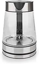 NEDIS SmartLife Kettle Wi-Fi 1.7 L Glass 60, 70, 80, 90, 100 °C Temperature Display, Rotates 360 Degrees, Concealed Heating Element, Strix Controller, Boil-Dry Protection, Android, iOS, WIFIWK10CGS, Transparent