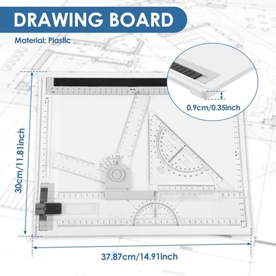 Portable A4 Drawing Board Drafting Table Nonslip Architectural Drafting lenem