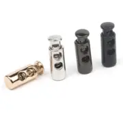 10pcs Metal Black Cord Lock Spring Clasp Stopper Two Holes Drawstring StopperD6