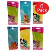 6x Kids Disney Mickey Mouse Minnie Dog Tag Pendant Necklace Chain Party Bulk Lot