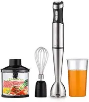 Hand Blender Handheld Energy Saving 4-In-1, Stick Blender with Whisk, Egg&Cream Beater, Mearsuring Mug, Milk Frother, Emulsion Mixer For Smoothies, Purée