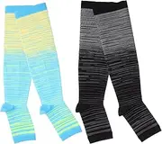 HAWILLOSCH Supportive Compression Calf Socks Open Toe Breathable Leg Sleeves for Pregnancy Sports Size L