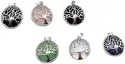 TEHAUX 30pcs Alloy Tree Charms for Jewelry Making Mixed Color Crystal Charms Lightweight Necklace Accessories for Crafting for Friends Family