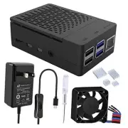 Case for Raspberry Pi 4 with 18W 5V 3.6A Power Supply, Pi 4B Case with PWM