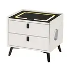 Artiss Smart Bedside Table 2 Drawers with Wireless Charging Ports LED White NEW