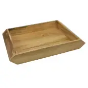 Natural Mango Wood Serving Tray with Handles, Brown