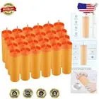 Matte Orange 24oz Double Wall Tumblers with Lids & Straws – Perfect for Parties