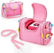 Carrying Case Compatible with Toniebox Audio Player, Tonies Figures, Headphones and Charging Station, Portable Storage Carrier Bag for Toniebox Starter Set (Pink)