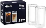 De'Longhi Cold Brew Glasses DLSC325, Double Wall Thermal Glasses, Set of 2 Cups, Dishwasher and Microwave Safe, Capacity 300 ml, Hand-Blown Glass