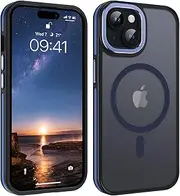 YINLAI Magnetic Case for iPhone 15 Case, [Compatible with MagSafe] Skin-Friendly Touch Slim Fashion Color Blocking Shockproof Protective Phone Cases for iPhone 15 6.1", Blue