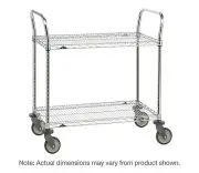 Metro 2SPN43PS SP Series Utility Cart with 2 Stainless Steel Wire Shelves, 21"