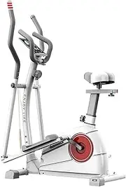 Elliptical Machine with Seat, Portable Elliptical Trainer for Aerobic Exercise, Cardio Fitness Equipment with LCD Monitor and Adjustable Magnetic Resistance Portable