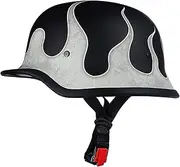 German Helmet,Adult Summer Handmade Personality Vintage Casque Allemand, DOT Approved Half Helmet Motorcycle Cruiser Scooter Cool Helmet for Men and Women