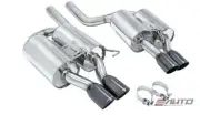 MEGAN 3.5" Quad Black Chrome Roll Tip Supremo Axle Back Exhaust BMW E60 M5 06-10 (for: BMW)