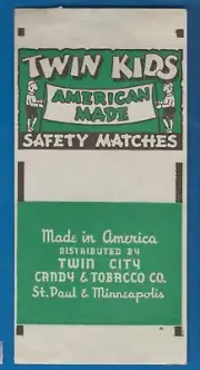 MATCHBOX LABELS USA- Twin Kids candy & tobacco, ARTB-**