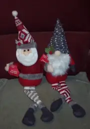 New Old East Main Santa Gnome Shelf Sitters Plush 21" Long NWT