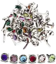 [QianDanS] 120Pcs Mini Brad Pearl Head Split Pins Round Paper Craft Fasteners Iron Brads for Paper Craft DIY Stamping Scrapbooking