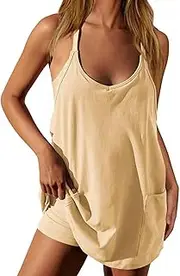 [Generic] Specimey Sleeveless Mini Dress, Specimey Romper Dress, Spaghetti Strap Athletic Sundresses, Comfortable and Casual