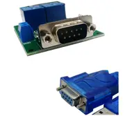 DC 12V 2 Channel DB9 Male RS232 UART Remote Control Switch Board