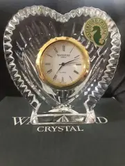 Waterford Crystal Gold Faced Heart Shaped Small Desk Top Clock