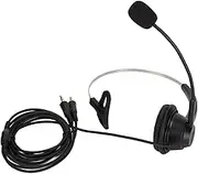 PC Monaural Headset, Noise Canceling Computer Headset for Office, 3 Section Double 3.5mm Plug, Single Ear Headset, Plug and Play